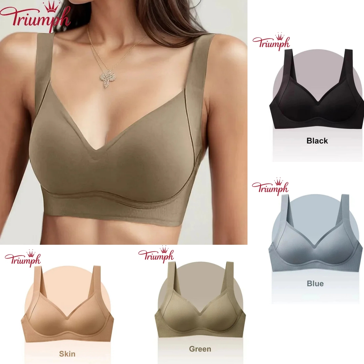 TRIUMPH – Balíček 3 💥SEXY BEZPLOŠNÉ PUSH-UP PRÁDLO Z LEDOVÉHO HEDVÁBÍ[75A-110E]